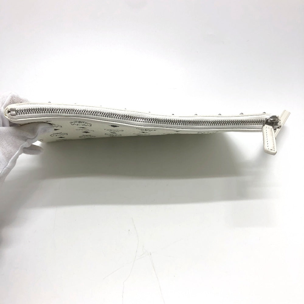 Mcm Clutch Bag Leather White Logogram Clutch Women