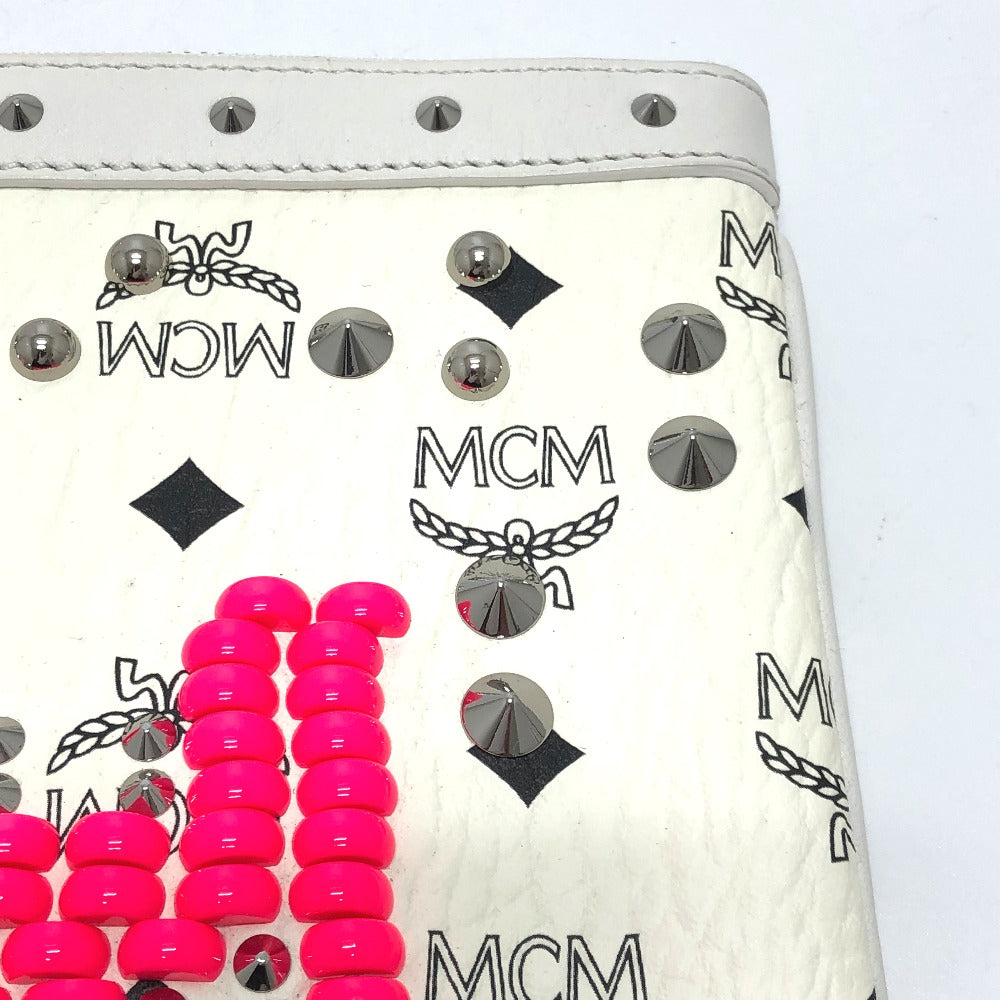 Mcm Clutch Bag Leather White Logogram Clutch Women