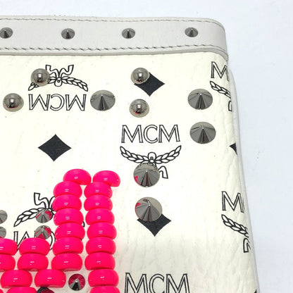 Mcm Clutch Bag Leather White Logogram Clutch Women