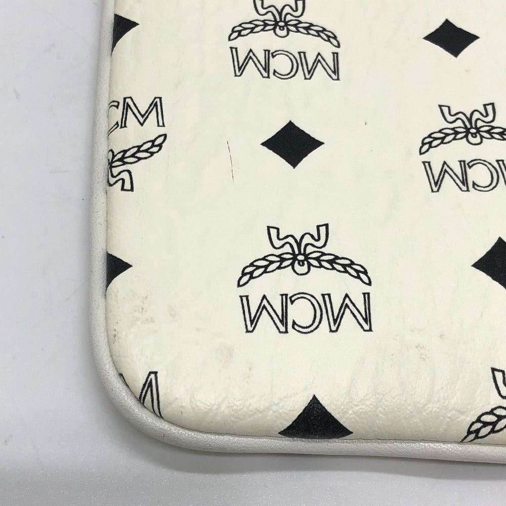 Mcm Clutch Bag Leather White Logogram Clutch Women