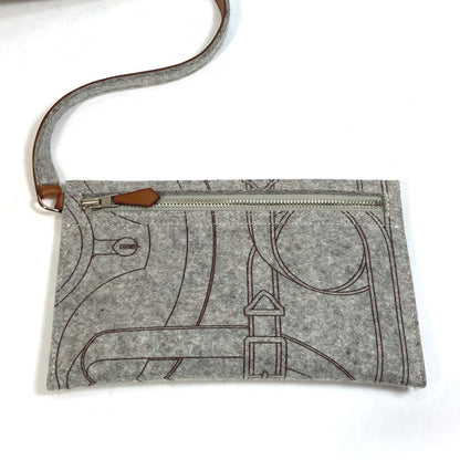 Hermes Tote Bag Felt, Leather Gray Shoulder Bag Shoulder Bag Tote Bag Women