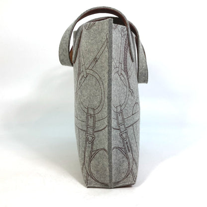 Hermes Tote Bag Felt, Leather Gray Shoulder Bag Shoulder Bag Tote Bag Women