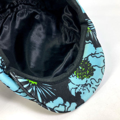 Prada Casquette Nylon Blue X Black Floral Hat Women L