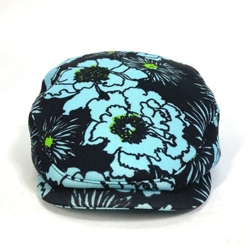 Prada Casquette Nylon Blue X Black Floral Hat Women L