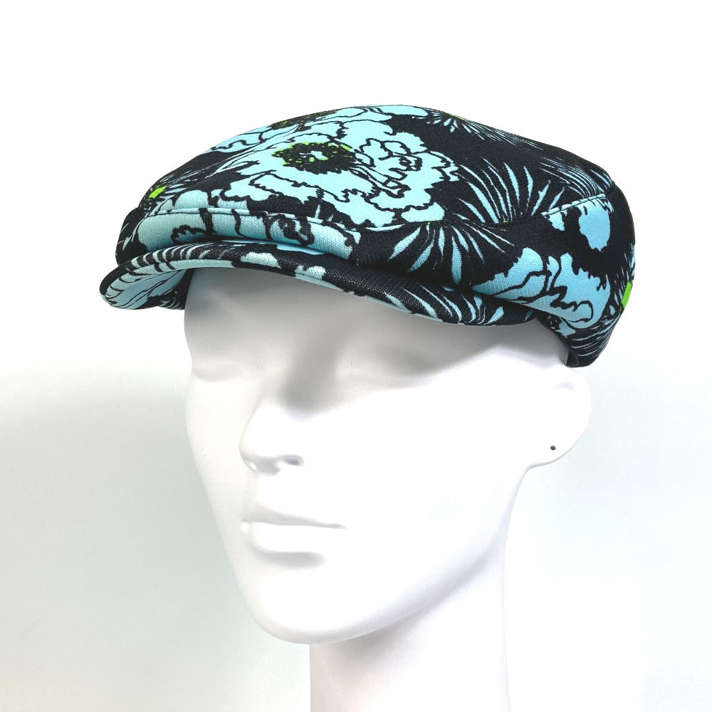Prada Casquette Nylon Blue X Black Floral Hat Women L