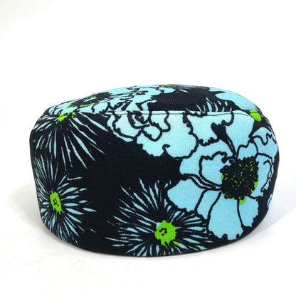 Prada Casquette Nylon Blue X Black Floral Hat Women L