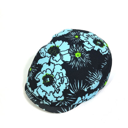 Prada Casquette Nylon Blue X Black Floral Hat Women L