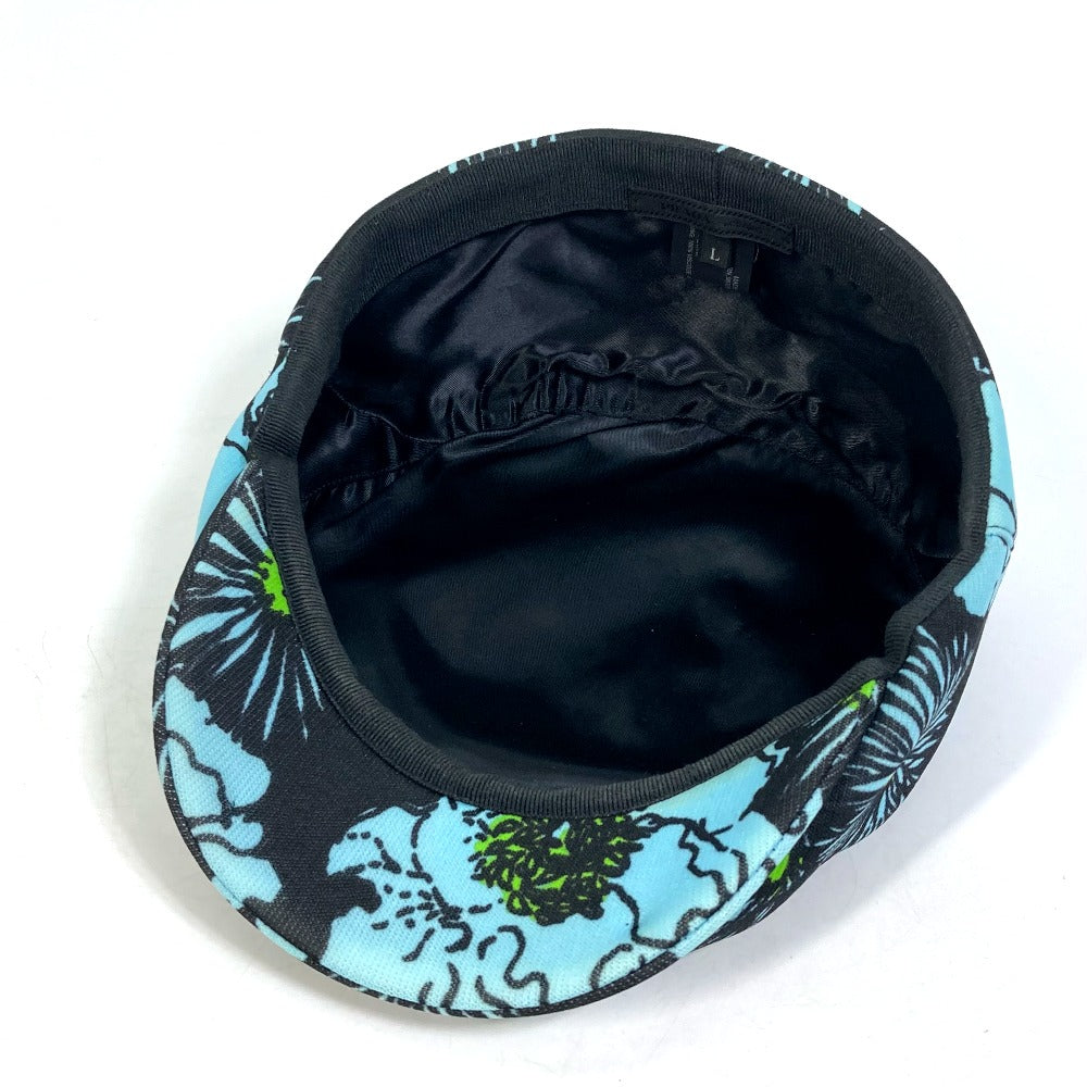 Prada Casquette Nylon Blue X Black Floral Hat Women L