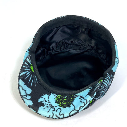 Prada Casquette Nylon Blue X Black Floral Hat Women L