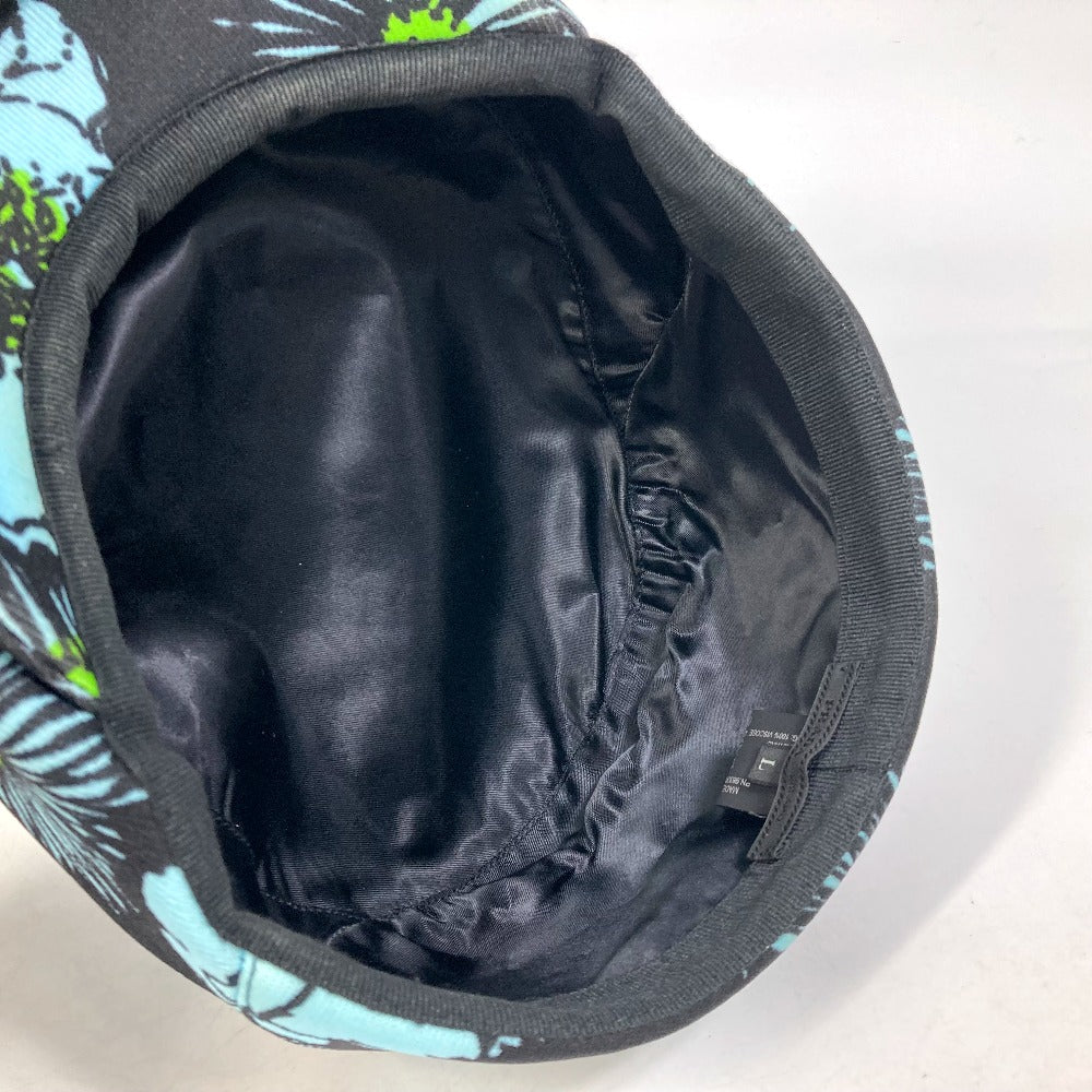 Prada Casquette Nylon Blue X Black Floral Hat Women L