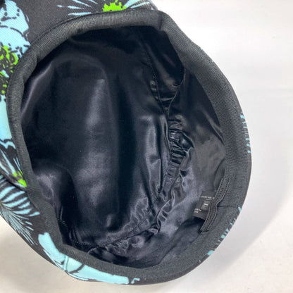Prada Casquette Nylon Blue X Black Floral Hat Women L