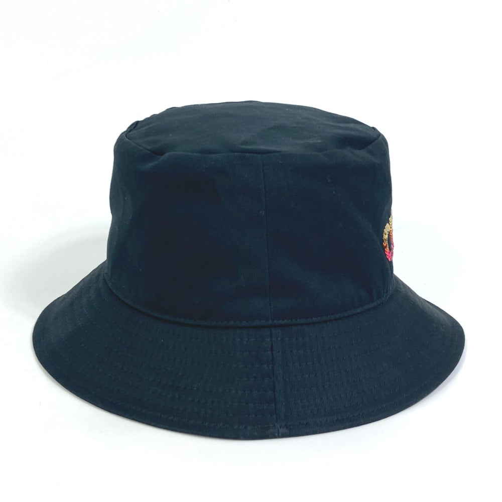Celine Hat 2Auo1968P Cotton/Sequins Black Embroidered Gradient Sequin Bucket Women M