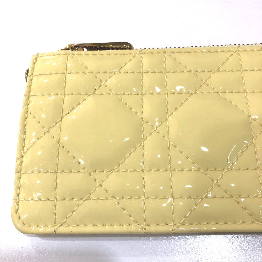 Dior Coin Case Enamel Beige Canage Card Case Card Case Women