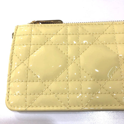 Dior Coin Case Enamel Beige Canage Card Case Card Case Women