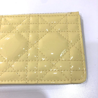 Dior Coin Case Enamel Beige Canage Card Case Card Case Women