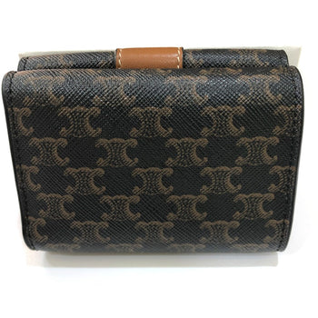 Celine Trifold Wallet Pvc / Leather Brown Triomphe Small Trifold Women