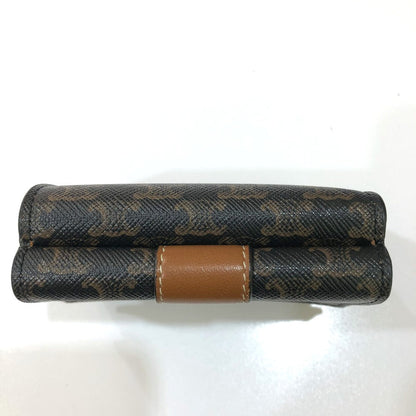 Celine Trifold Wallet Pvc / Leather Brown Triomphe Small Trifold Women