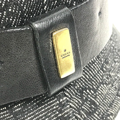 Gucci Hat Gg Canvas Black X Gray Gg Denim Xl