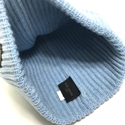 Louis Vuitton Knit Hat M76710 Wool Blue Monogram Bonnet Lv Mens