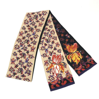 Louis Vuitton Scarf M76433 Silk Beige X Black Monogram Bando Rendezvous Women