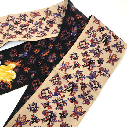Louis Vuitton Scarf M76433 Silk Beige X Black Monogram Bando Rendezvous Women