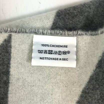 Hermes Scarf Cashmere Gray X White Kazak Optic Women
