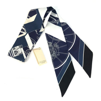Hermes Scarf 063932S0 19 Silk Navy Springs Springs Springs Springs Bague Women