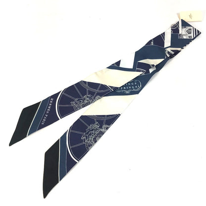 Hermes Scarf 063932S0 19 Silk Navy Springs Springs Springs Springs Bague Women