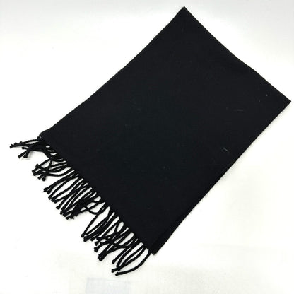 Fendi Scarf Wool Black Fringe Leopard Motif Women