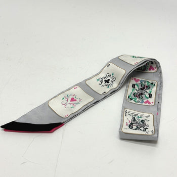 Hermes Scarf Silk Gray Trump Pattern Twilly Women