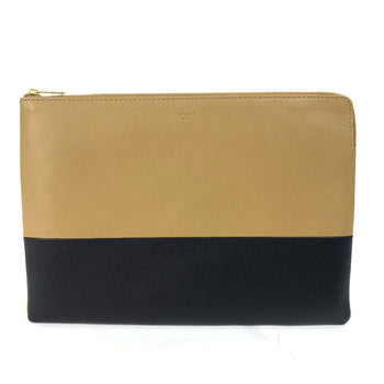 Celine Clutch Bag 100093Htm Leather Brown Two-Tone By Color Women