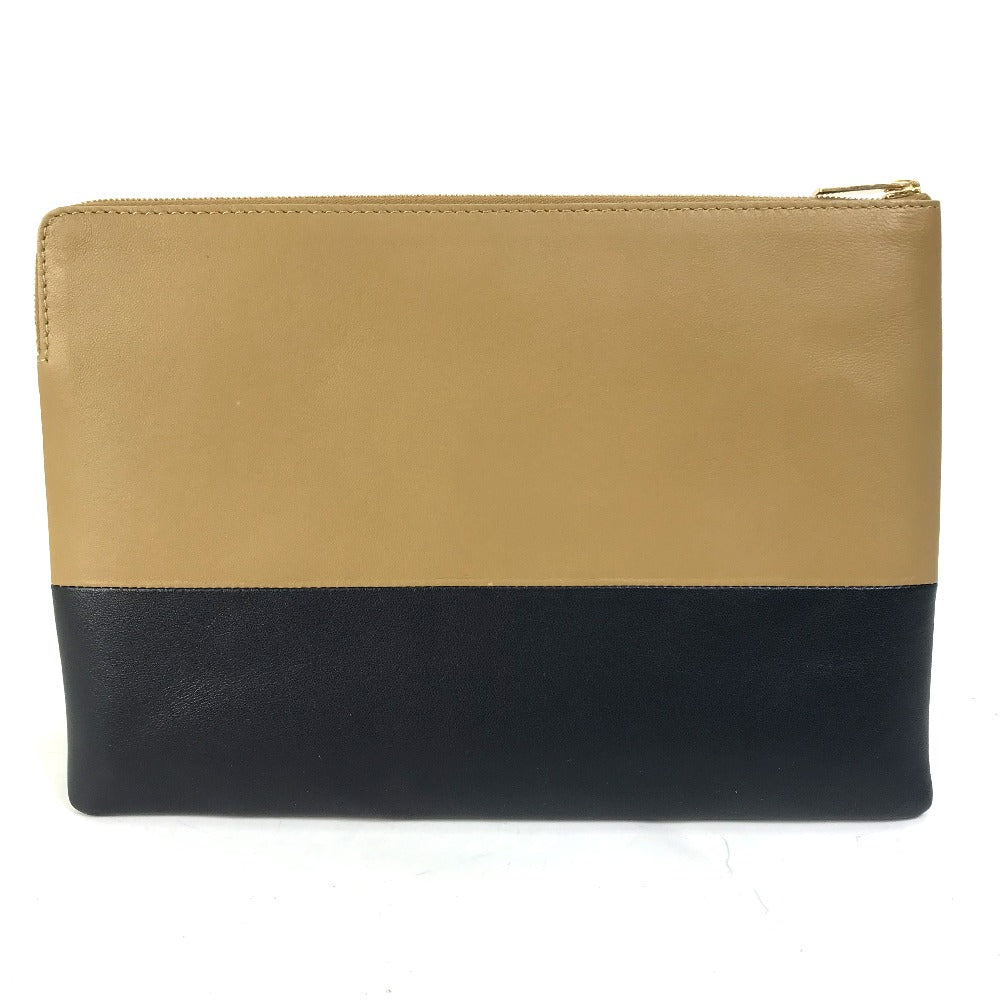 Celine Clutch Bag 100093Htm Leather Brown Two-Tone By Color Women