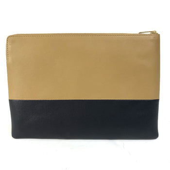 Celine Clutch Bag 100093Htm Leather Brown Two-Tone By Color Women