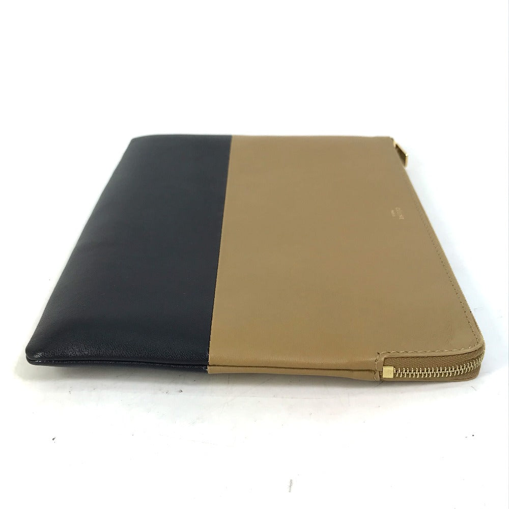 Celine Clutch Bag 100093Htm Leather Brown Two-Tone By Color Women