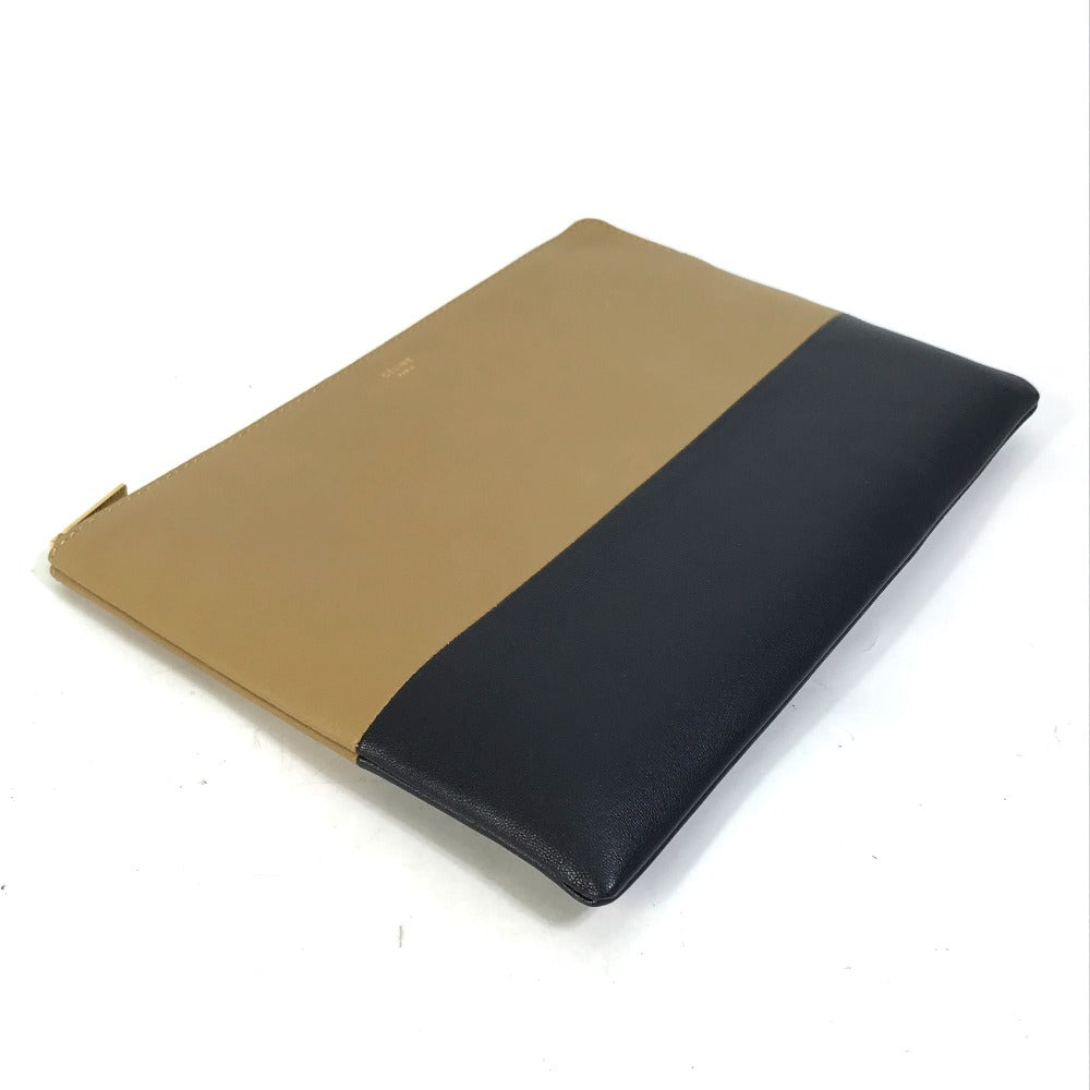 Celine Clutch Bag 100093Htm Leather Brown Two-Tone By Color Women