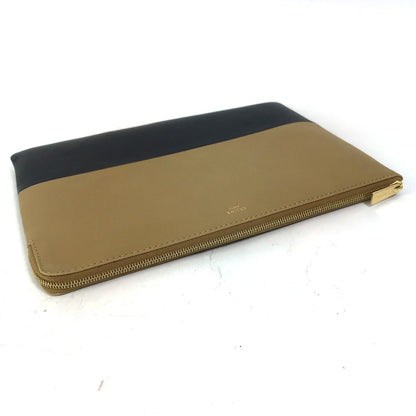 Celine Clutch Bag 100093Htm Leather Brown Two-Tone By Color Women