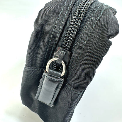 Prada Pouch Nm340X Nylon Black Triangle Logo Plate Women