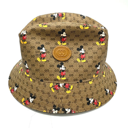 Gucci Hat 602978 Gg Supreme Canvas Brown Mini Gg Disney Mickey Mouse Unisex(Unisex) L