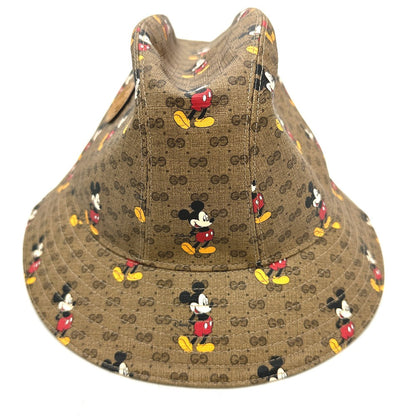 Gucci Hat 602978 Gg Supreme Canvas Brown Mini Gg Disney Mickey Mouse Unisex(Unisex) L