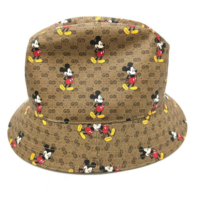 Gucci Hat 602978 Gg Supreme Canvas Brown Mini Gg Disney Mickey Mouse Unisex(Unisex) L