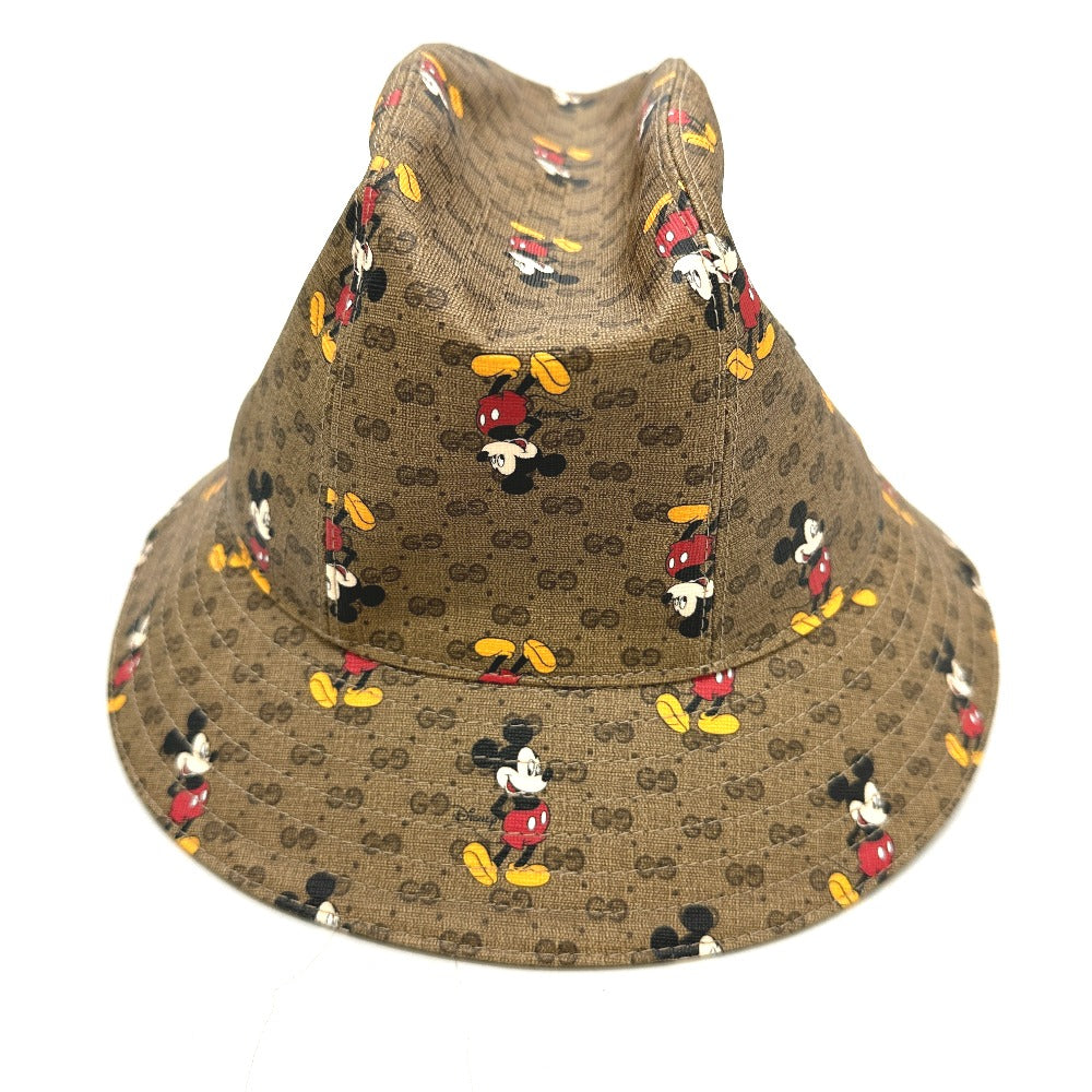 Gucci Hat 602978 Gg Supreme Canvas Brown Mini Gg Disney Mickey Mouse Unisex(Unisex) L