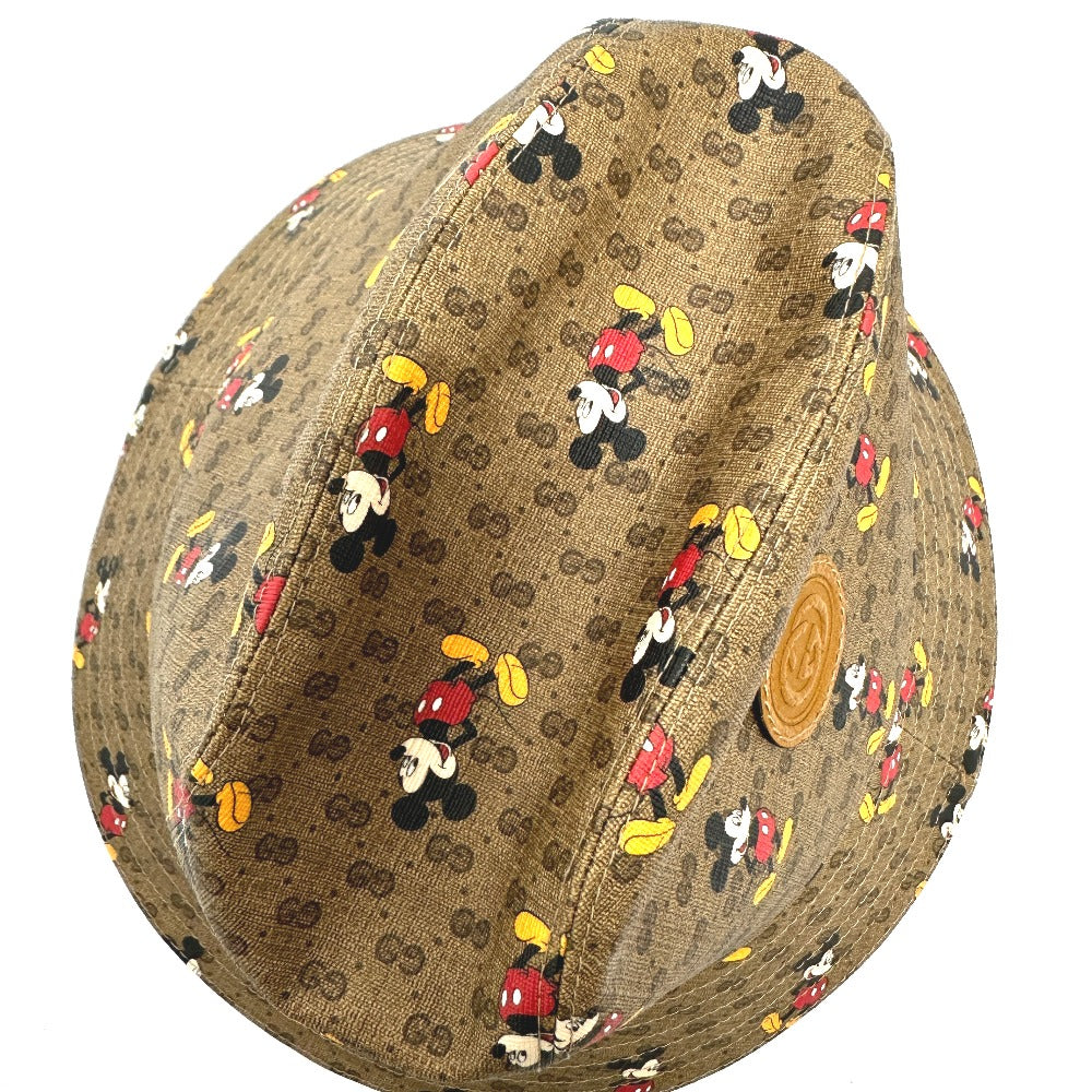 Gucci Hat 602978 Gg Supreme Canvas Brown Mini Gg Disney Mickey Mouse Unisex(Unisex) L