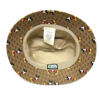 Gucci Hat 602978 Gg Supreme Canvas Brown Mini Gg Disney Mickey Mouse Unisex(Unisex) L
