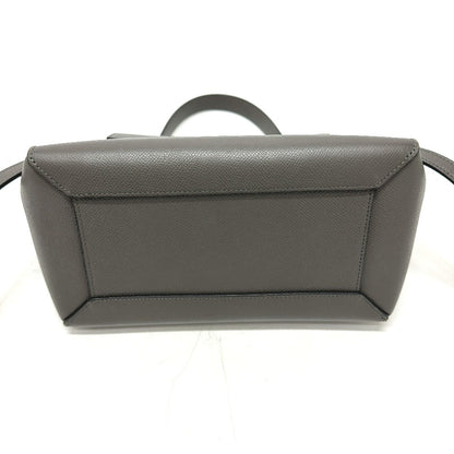 Celine Handbag 189153 Leather Gray Logo Belt Bag Micro Women