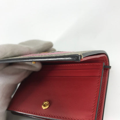 Gucci Folded Wallet 506277 Gg Supreme Canvas Beige X Pink Gg Supreme Bosco Bosco Applique Dog Women