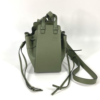Loewe Shoulder Bag Leather Khaki Shoulder Crossbody Mini Hammock Drawstring Bag Women
