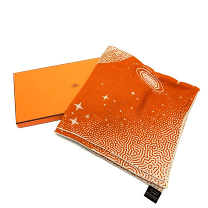Hermes Scarf Cotton, Silk Orange Clair De Lune Calegean 140 Women