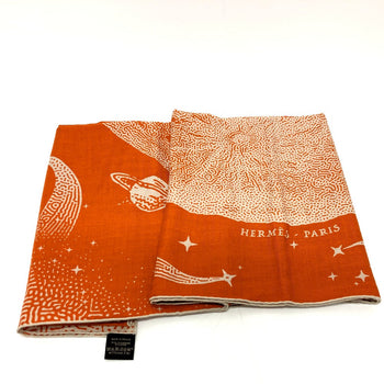 Hermes Scarf Cotton, Silk Orange Clair De Lune Calegean 140 Women