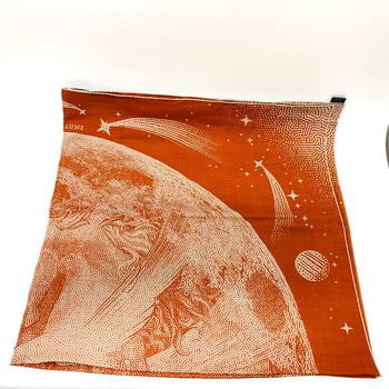 Hermes Scarf Cotton, Silk Orange Clair De Lune Calegean 140 Women
