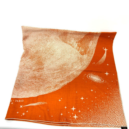 Hermes Scarf Cotton, Silk Orange Clair De Lune Calegean 140 Women
